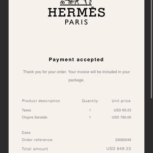 Hermes chypre black 39.5 never worn brand.